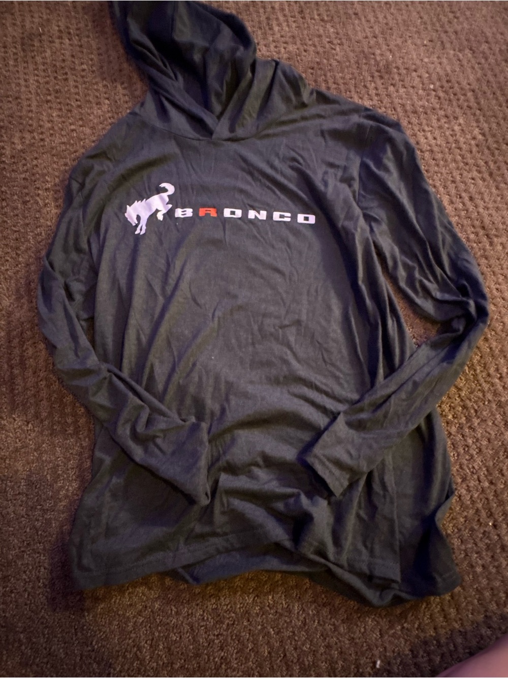 Bronco Women's Lightweight Black Hooded Long-Sleeve